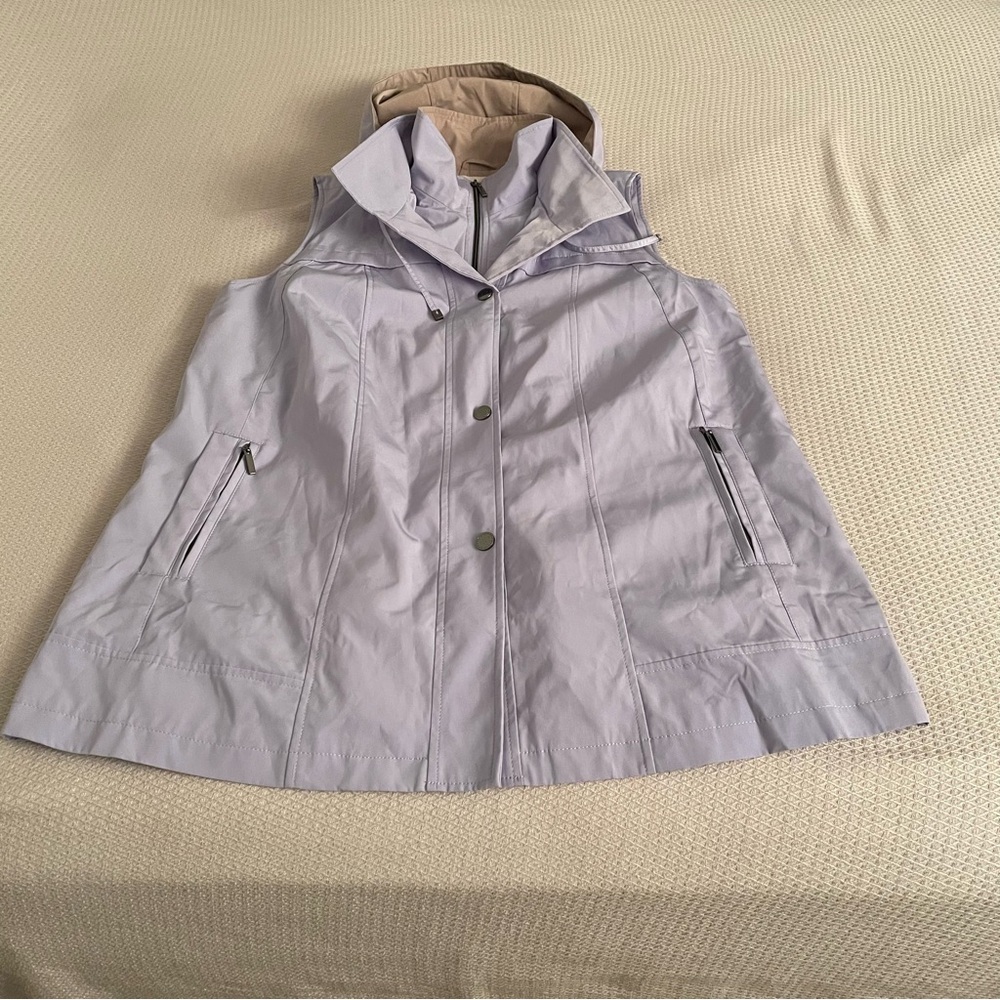 Coldwater Creek Lavender Hooded Vest with removable liner and hood